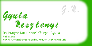 gyula meszlenyi business card